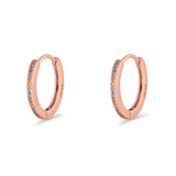 Round 20mm Multicolor Cubic Zirconia Huggie Hoop Earrings 925 Sterling Silver