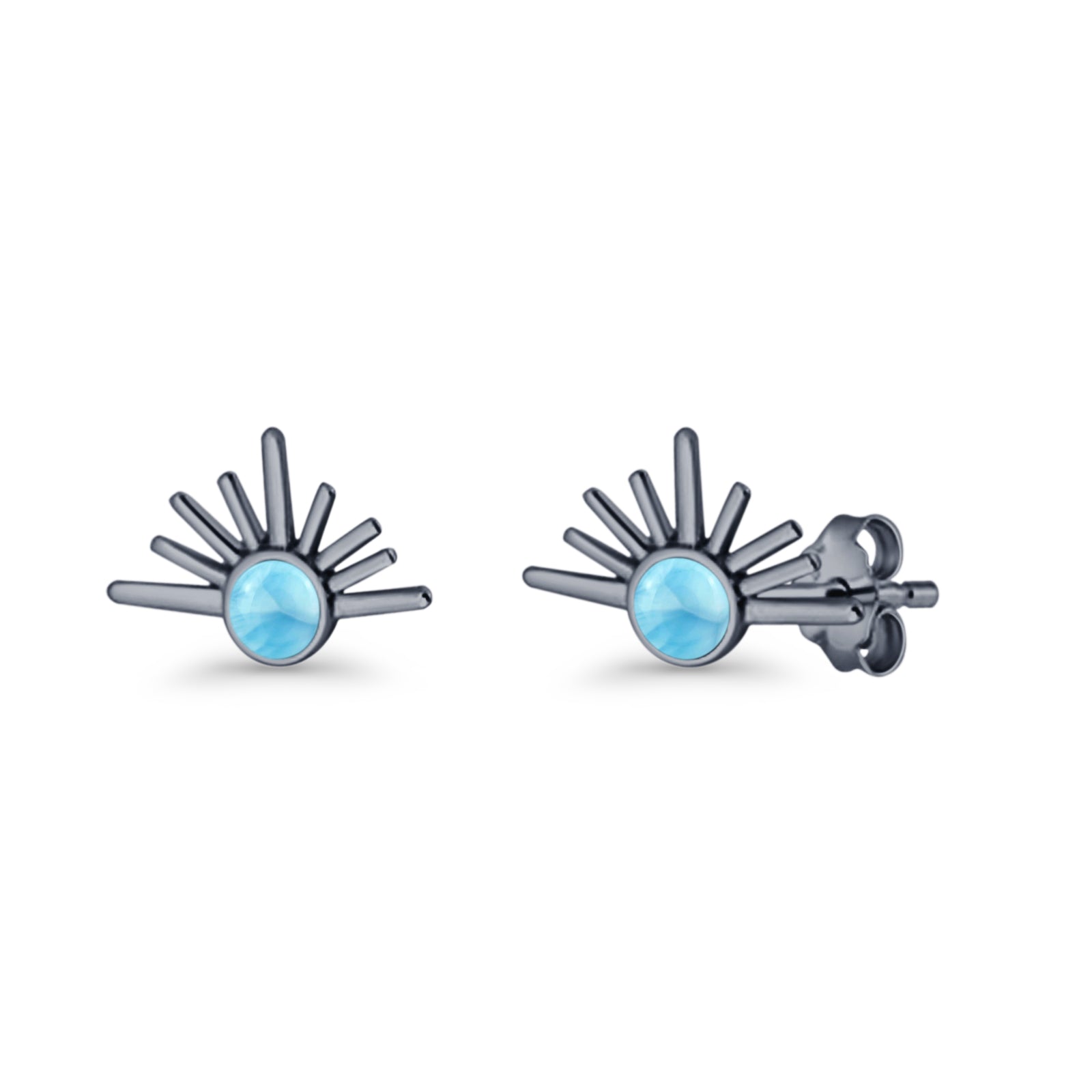 Round 7.5mm Sunset Stud Earring Lab Created Opal 925 Sterling Silver