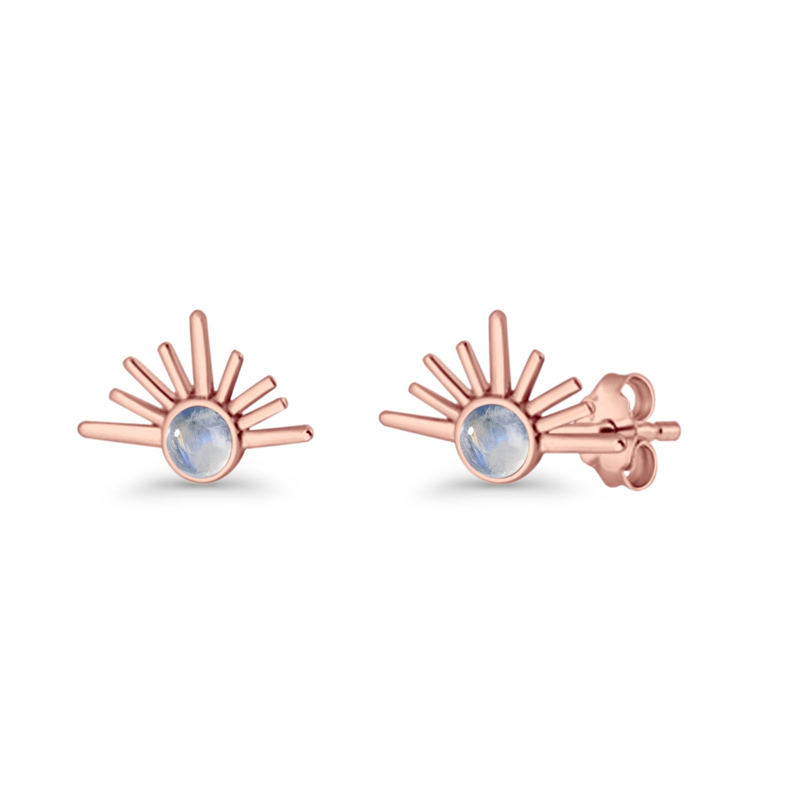 Round 7.5mm Sunset Stud Earring Lab Created Opal 925 Sterling Silver