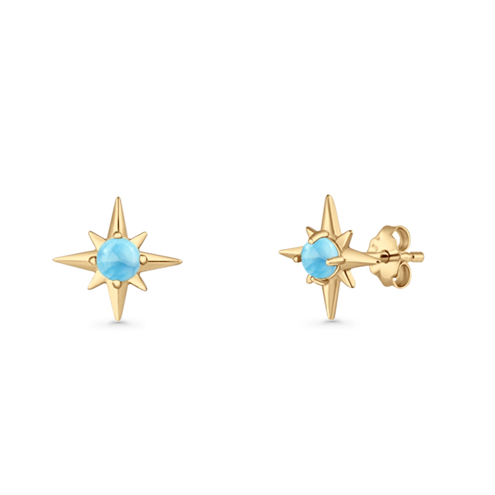 Minimalist 9.6mm Star Stud Earring Lab Created Opal 925 Sterling Silver