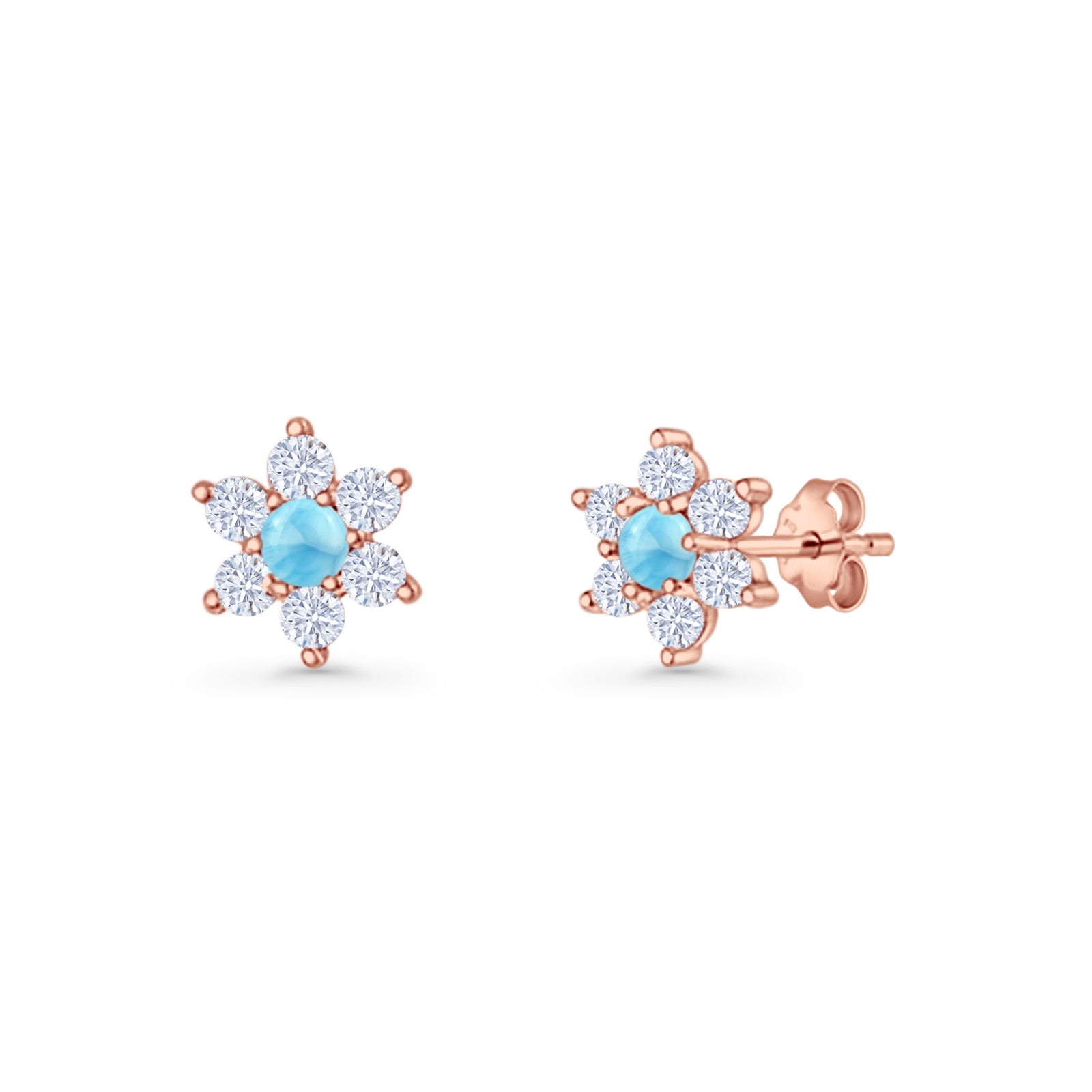 Round 8.7mm Lab Created Opal Floral Stud Earring 925 Sterling Silver