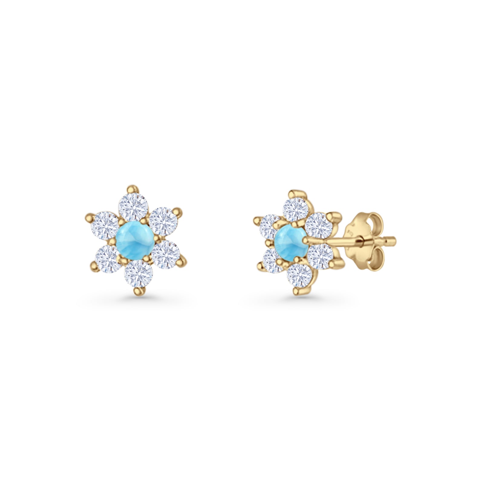 Round 8.7mm Lab Created Opal Floral Stud Earring 925 Sterling Silver