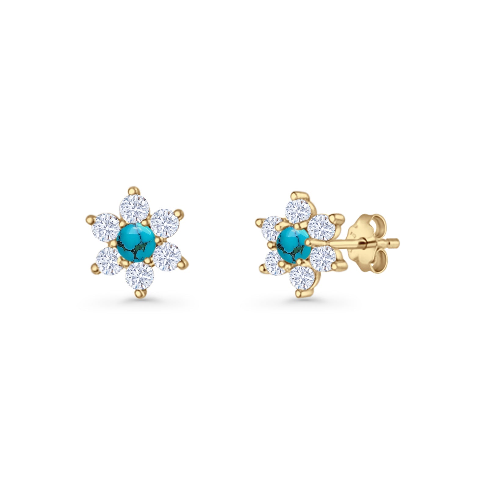 Round 8.7mm Lab Created Opal Floral Stud Earring 925 Sterling Silver