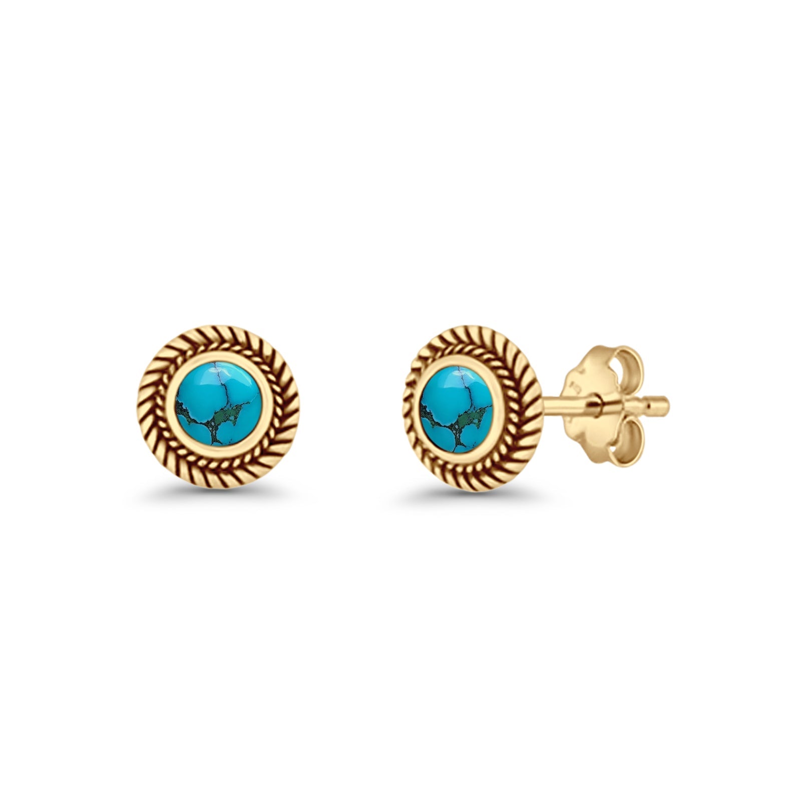 Round 8mm Lab Created Opal Twisted Rope Stud Earring 925 Sterling Silver