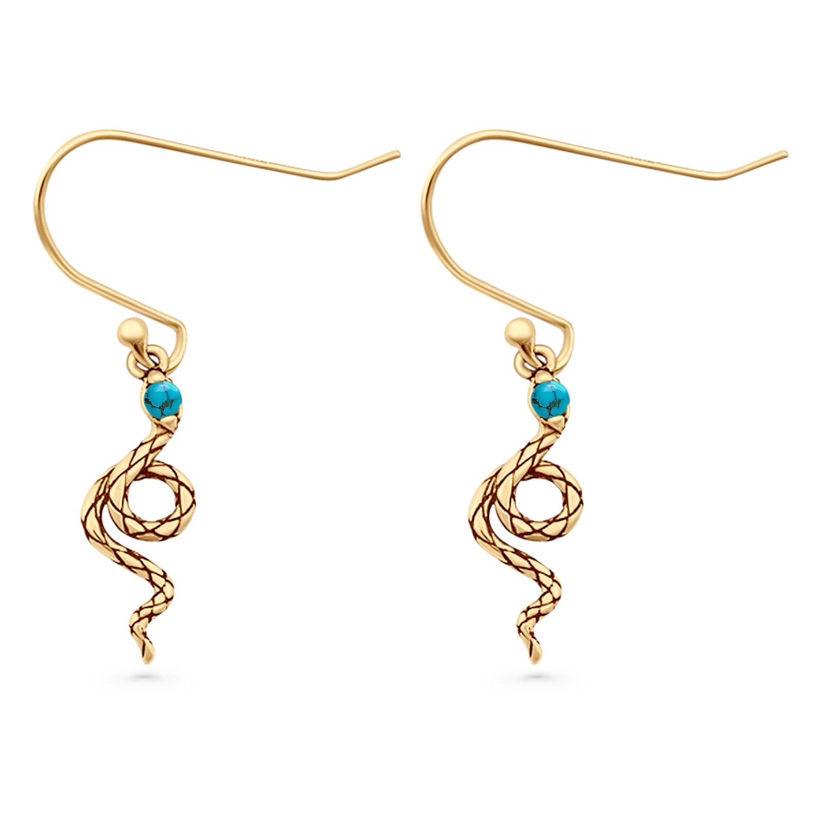 Round 16.1mm Lab Created Opal Oxidized Snake Fishhook Earring 925 Sterling Silver