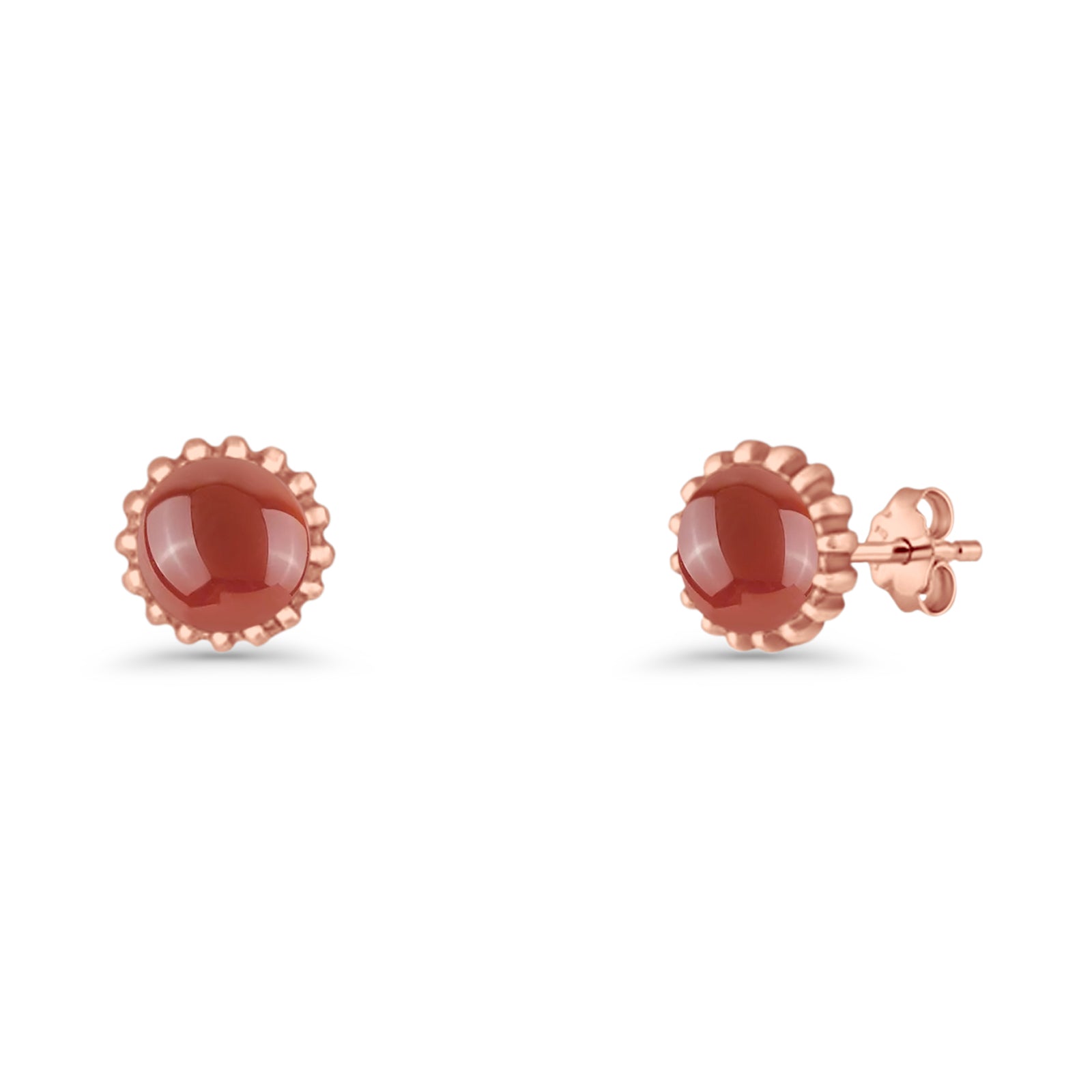 Round 7.3mm Stud Earring Lab Created Opal Oxidized 925 Sterling Silver