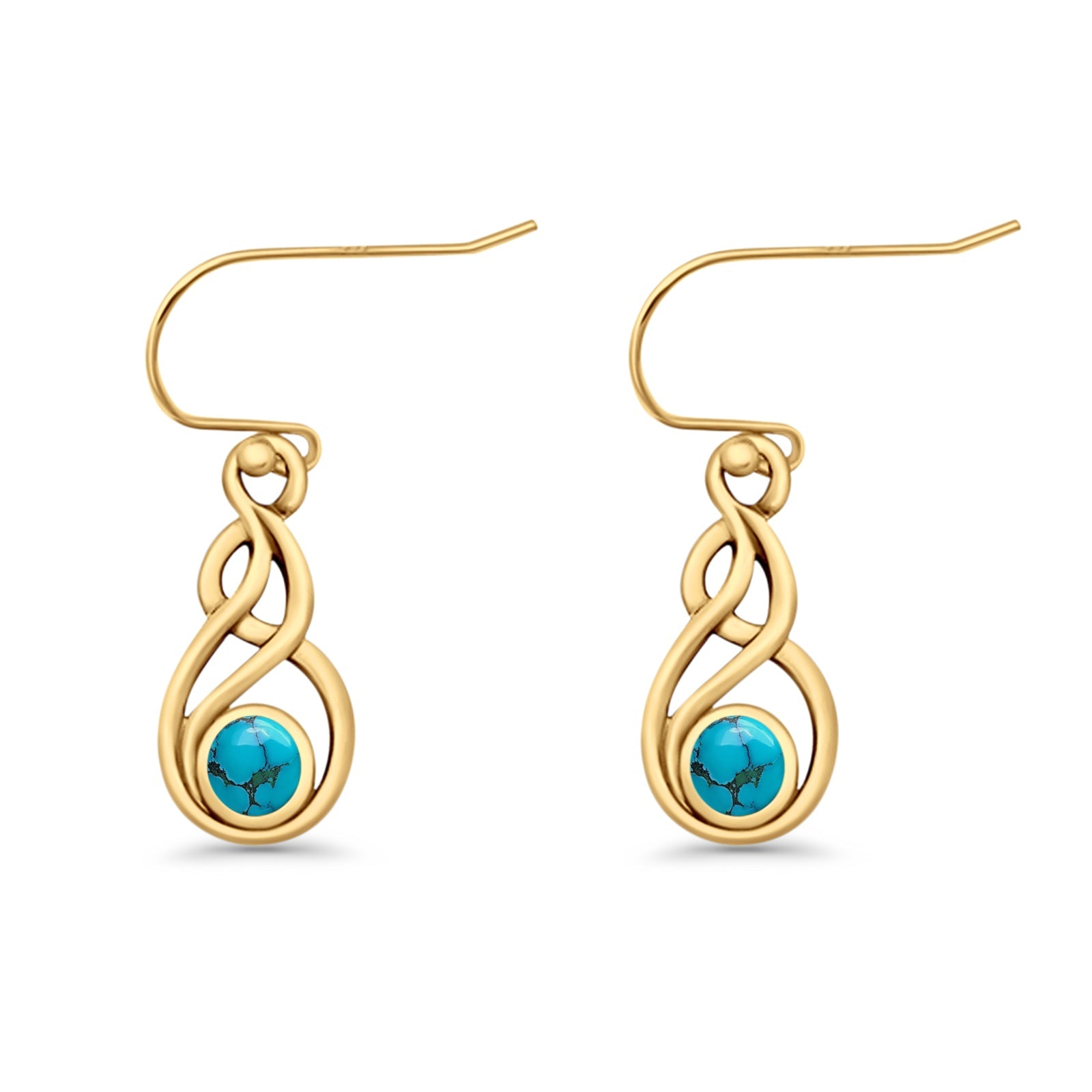 Round 21.5mm Twisted Loop Drop Fishhook Earring Oxidized Lab Created Opal 925 Sterling Silver