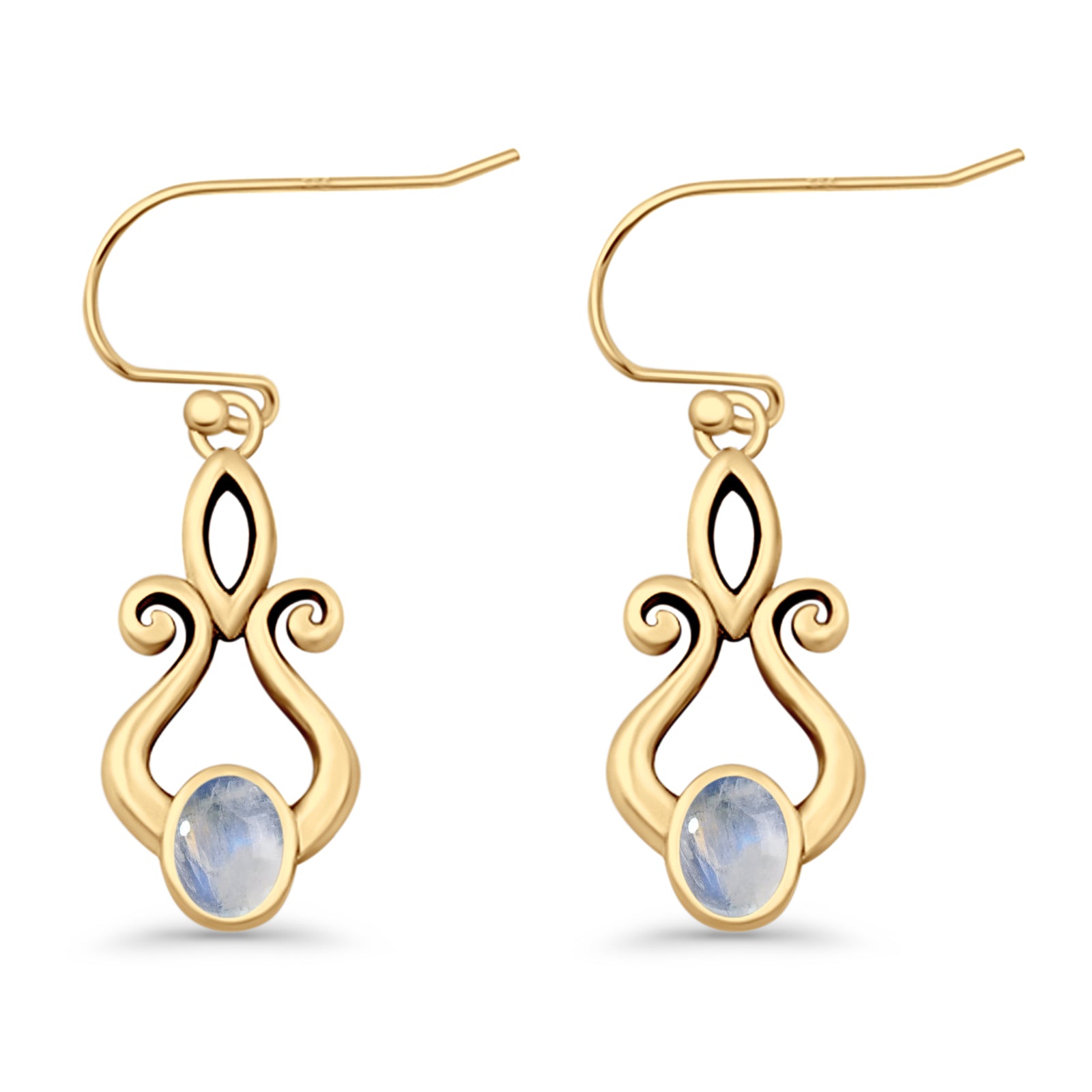 Oval Lab Created Opal 22.6mm Scroll Fishhook Earring 925 Sterling Silver