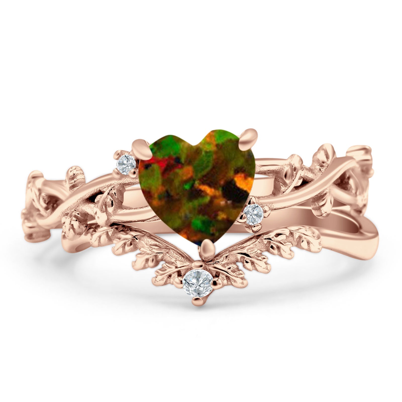 Two Piece Heart CZ Ring