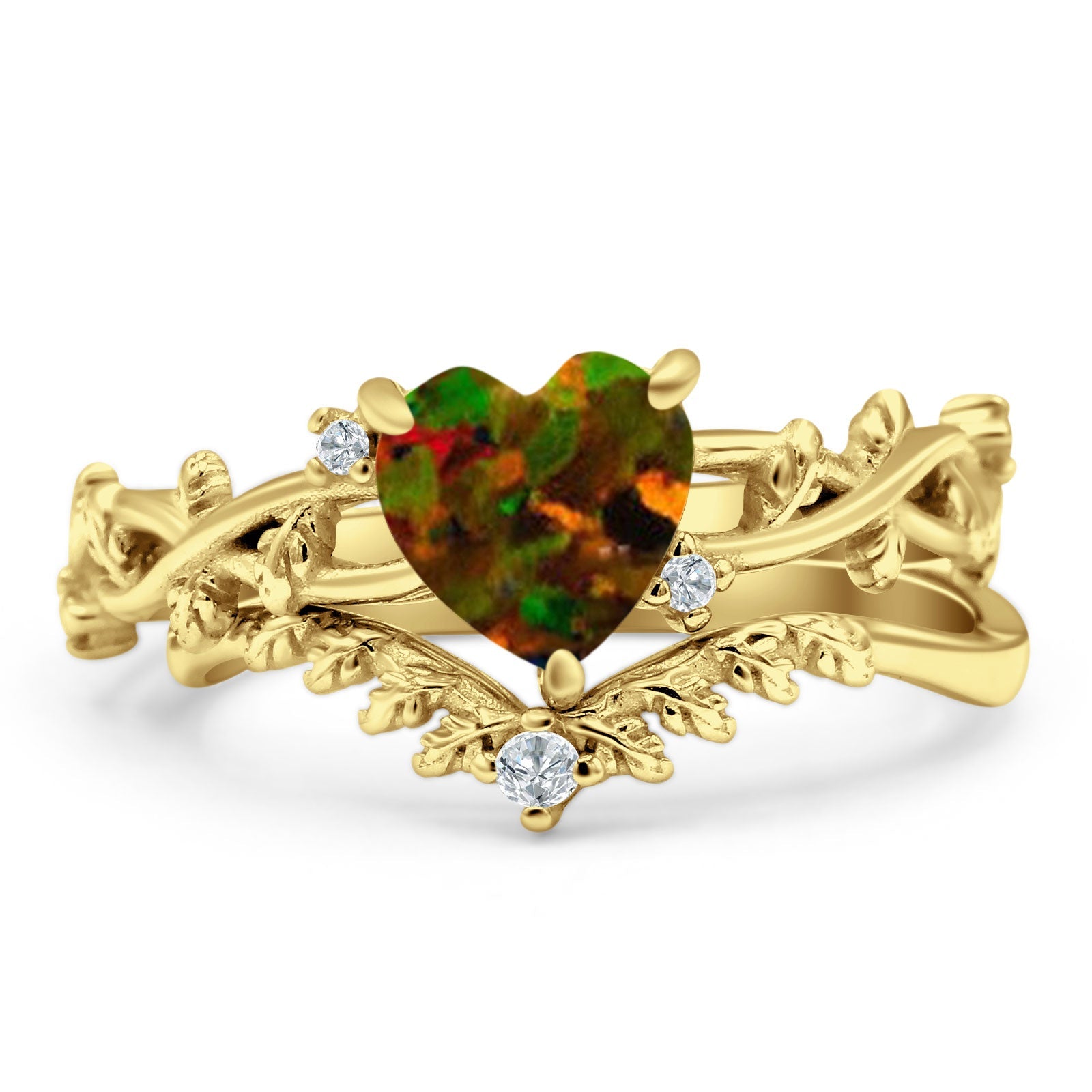 Two Piece Heart CZ Ring