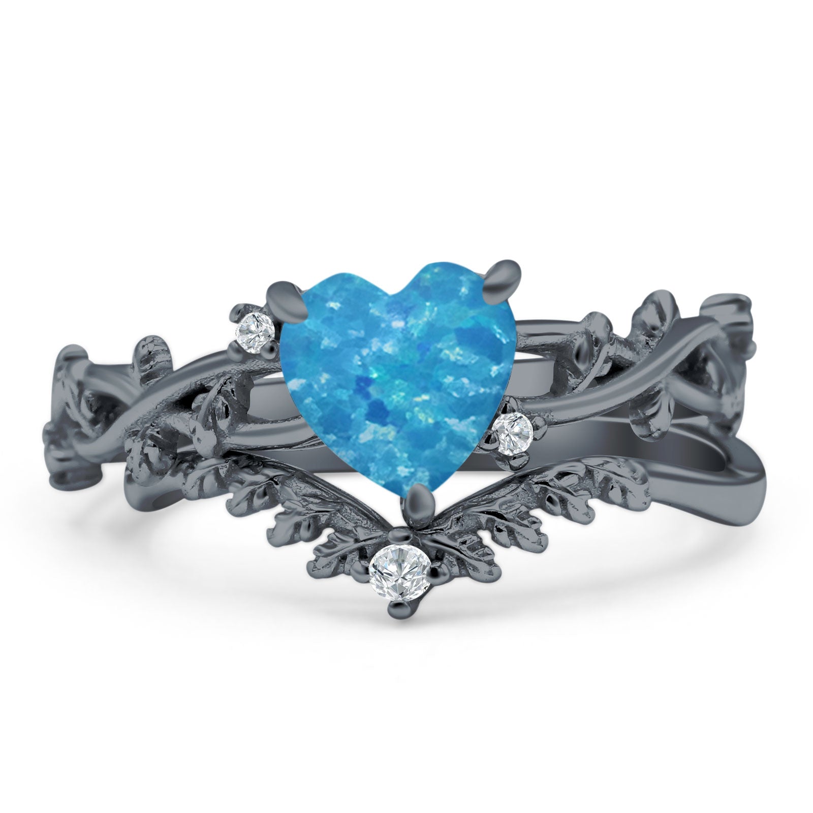 Two Piece Heart CZ Ring