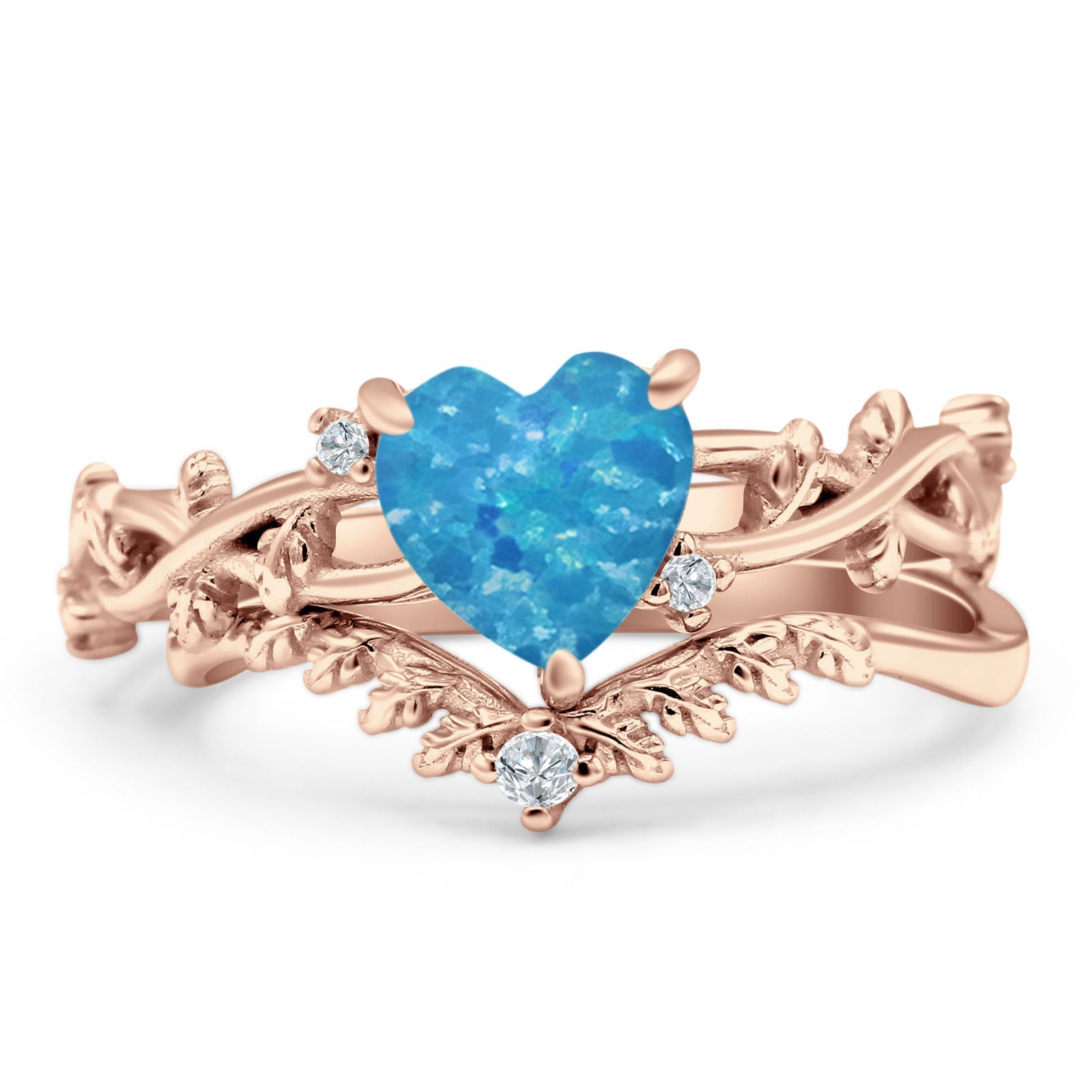 Two Piece Heart CZ Ring