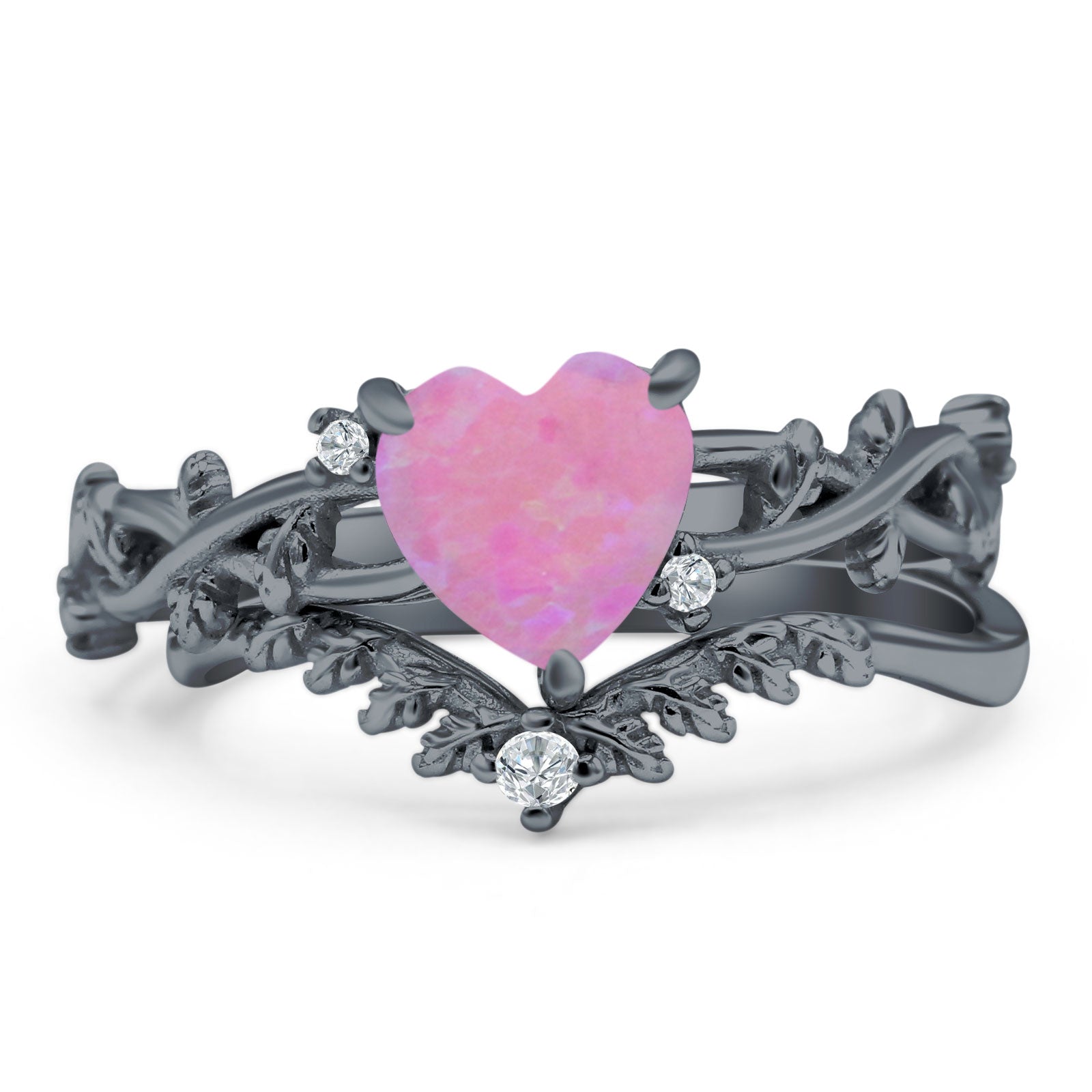 Two Piece Heart CZ Ring