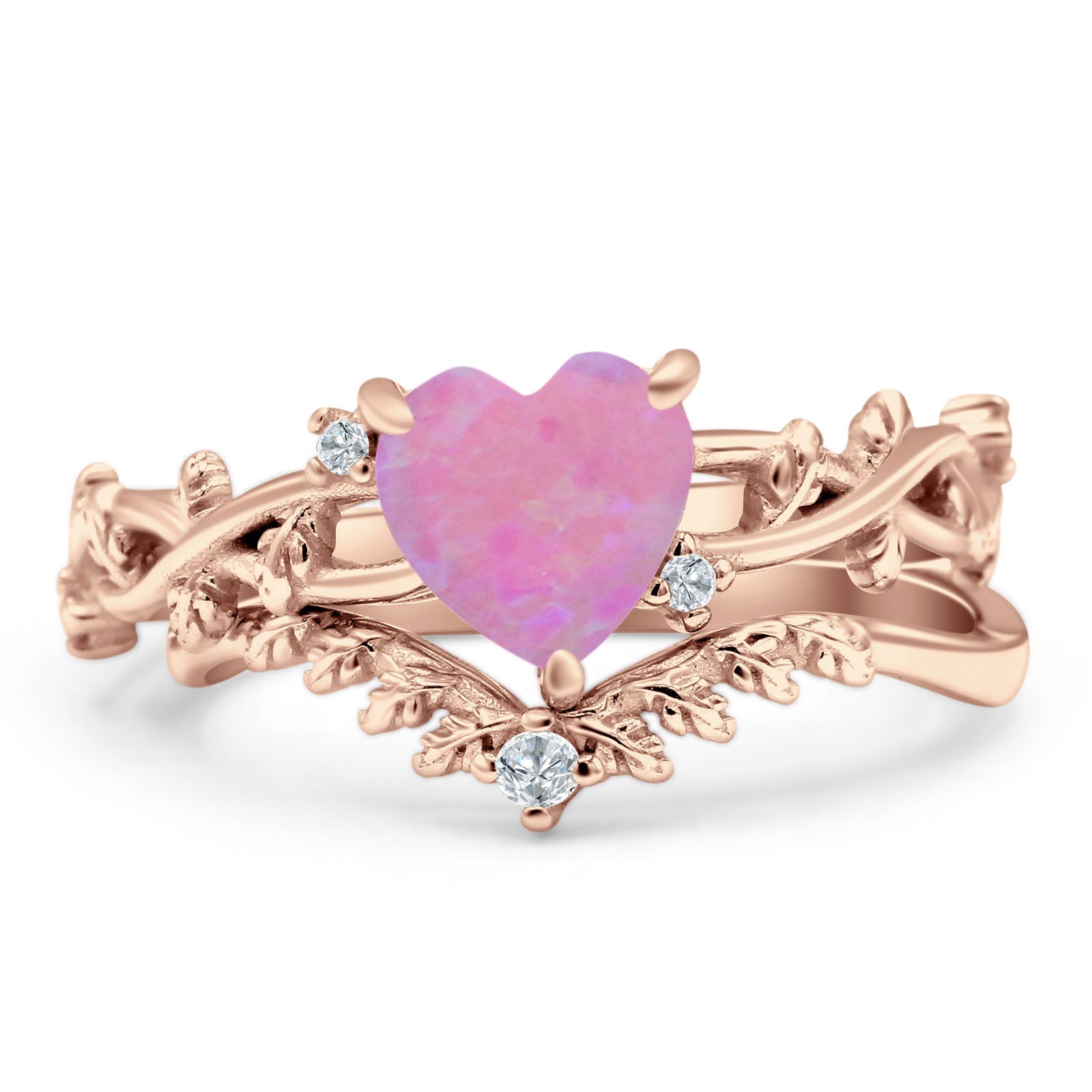 Two Piece Heart CZ Ring
