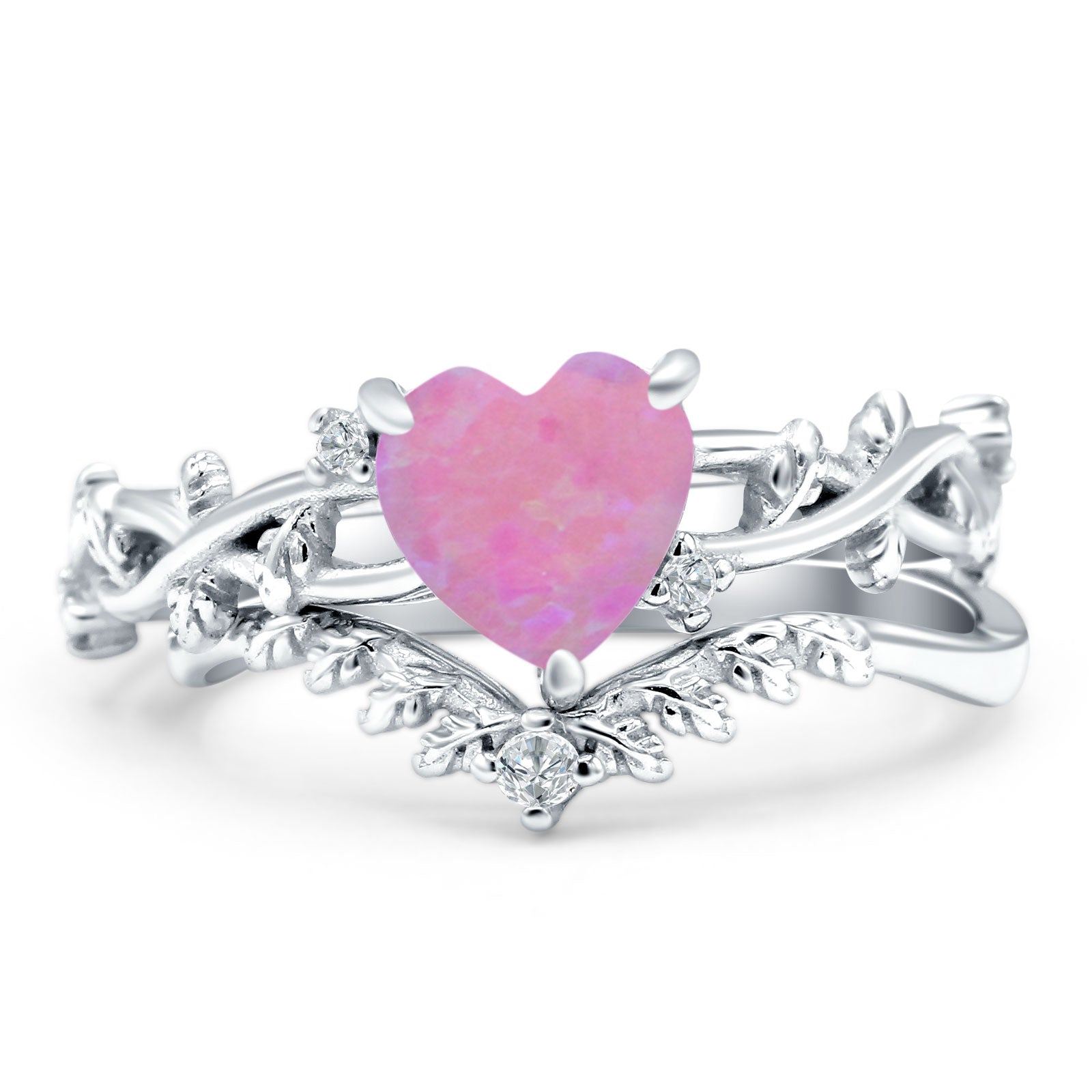 Two Piece Heart CZ Ring