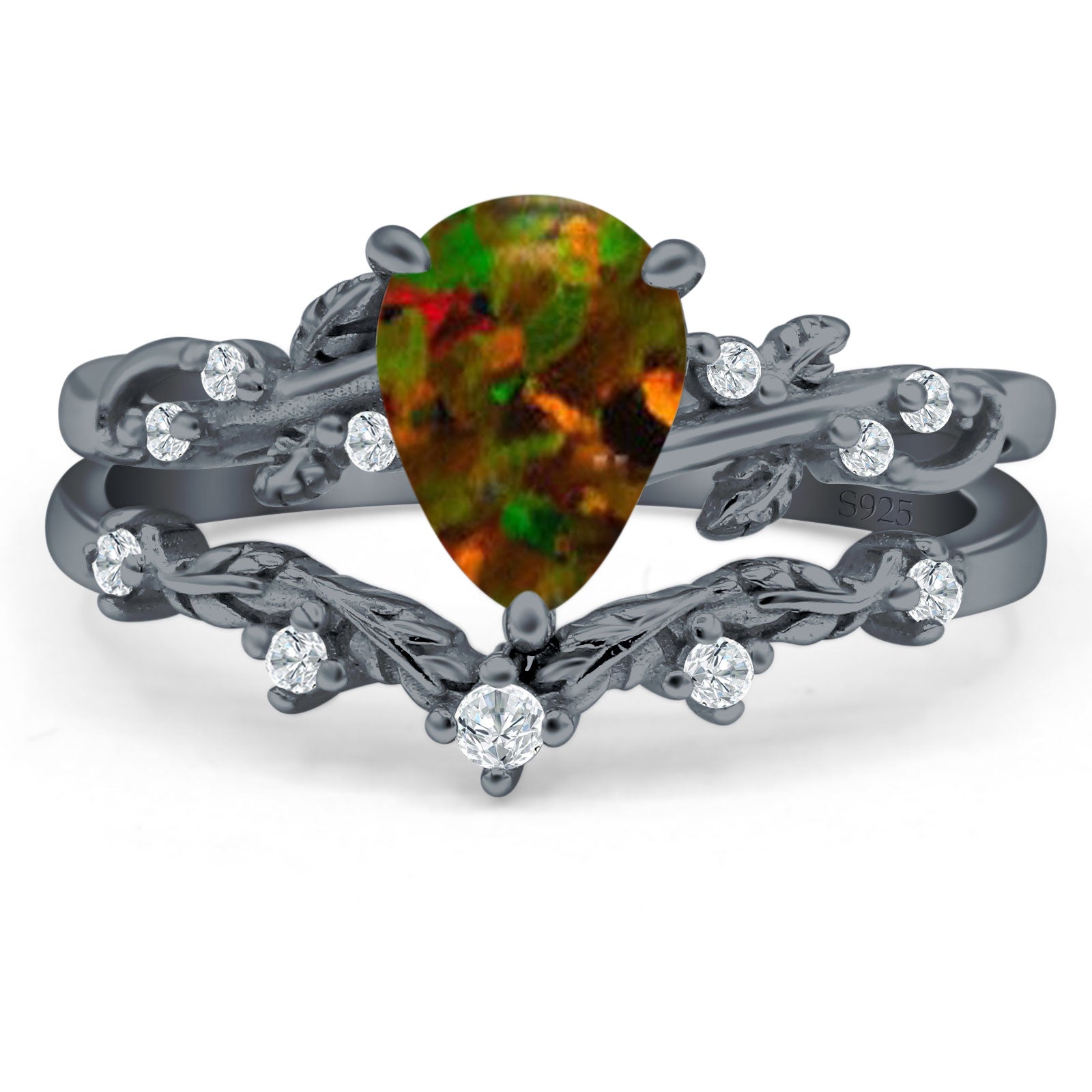 Two Piece Pear CZ Ring