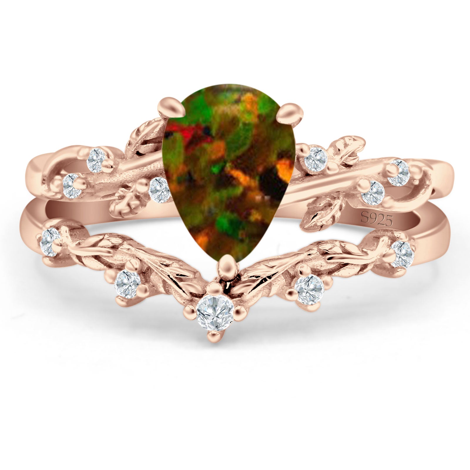 Two Piece Pear CZ Ring