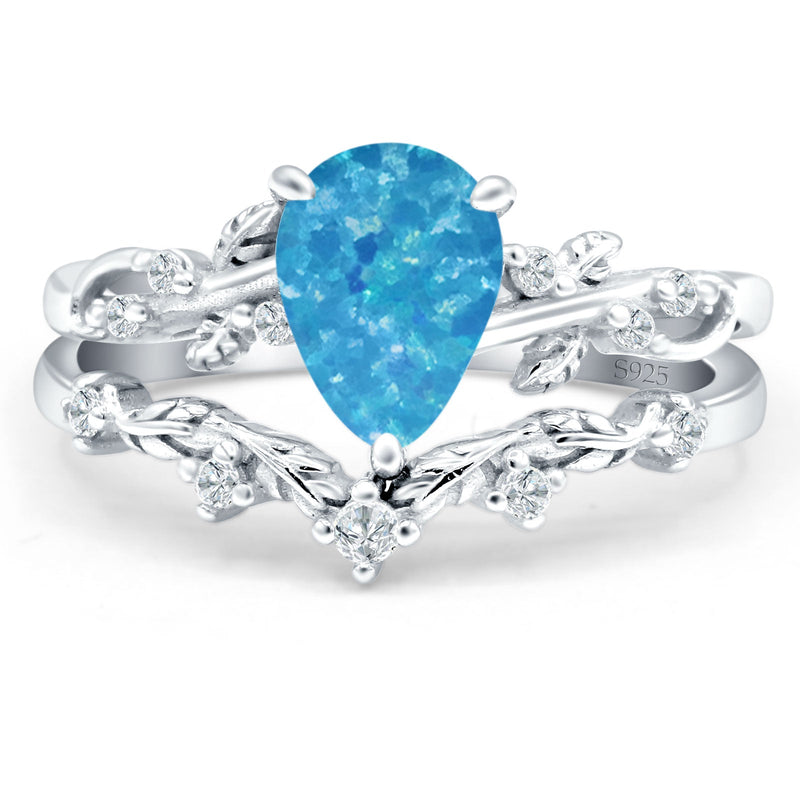 Two Piece Pear CZ Ring