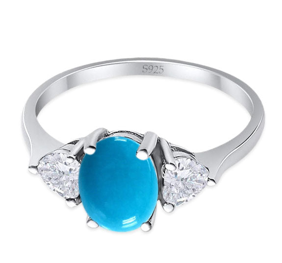 Three Stone Oval Natural Stone Trio Ring