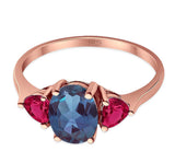 Three Stone Oval Natural Stone Trio Ring