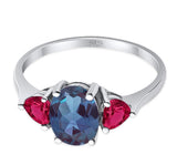 Three Stone Oval Natural Stone Trio Ring