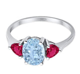 Three Stone Oval Natural Stone Trio Ring