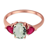 Three Stone Oval Natural Stone Trio Ring