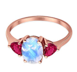 Three Stone Oval Natural Stone Trio Ring