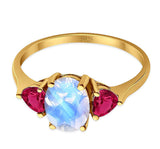 Three Stone Oval Natural Stone Trio Ring