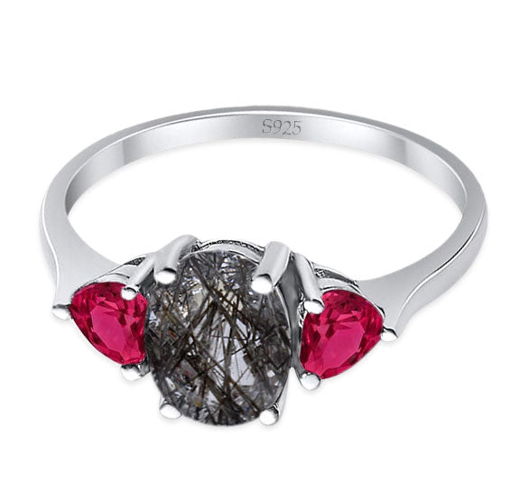 Three Stone Oval Natural Stone Trio Ring