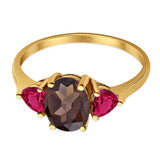 Three Stone Oval Natural Stone Trio Ring