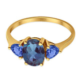 Three Stone Oval Natural Stone Trio Ring