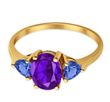 Three Stone Oval Natural Stone Trio Ring