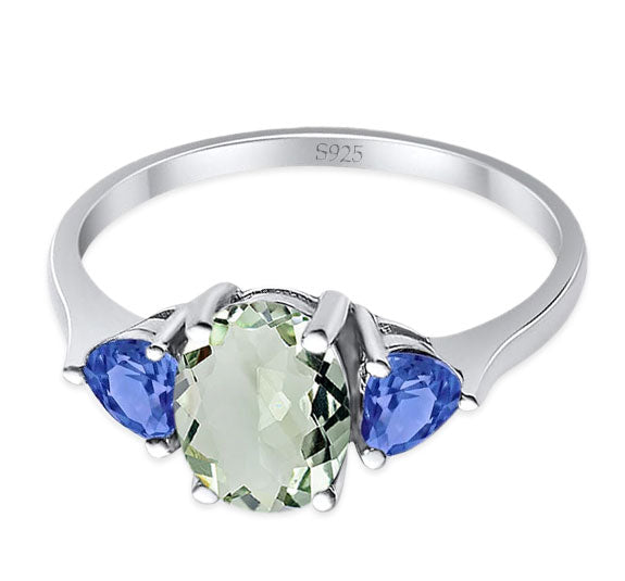 Three Stone Oval Natural Stone Trio Ring