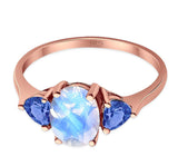 Three Stone Oval Natural Stone Trio Ring