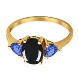 Three Stone Oval Natural Stone Trio Ring