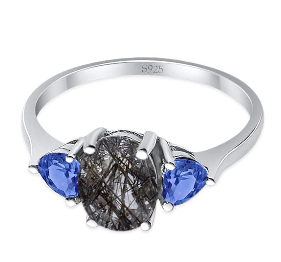 Three Stone Oval Natural Stone Trio Ring