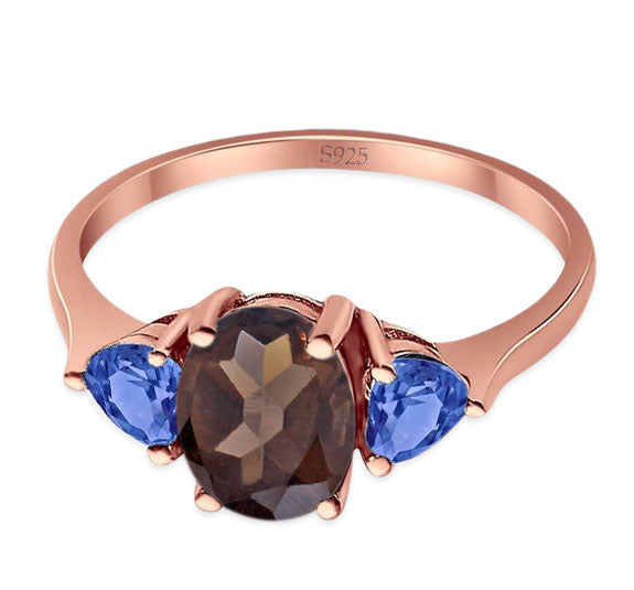 Three Stone Oval Natural Stone Trio Ring