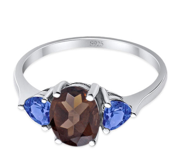 Three Stone Oval Natural Stone Trio Ring