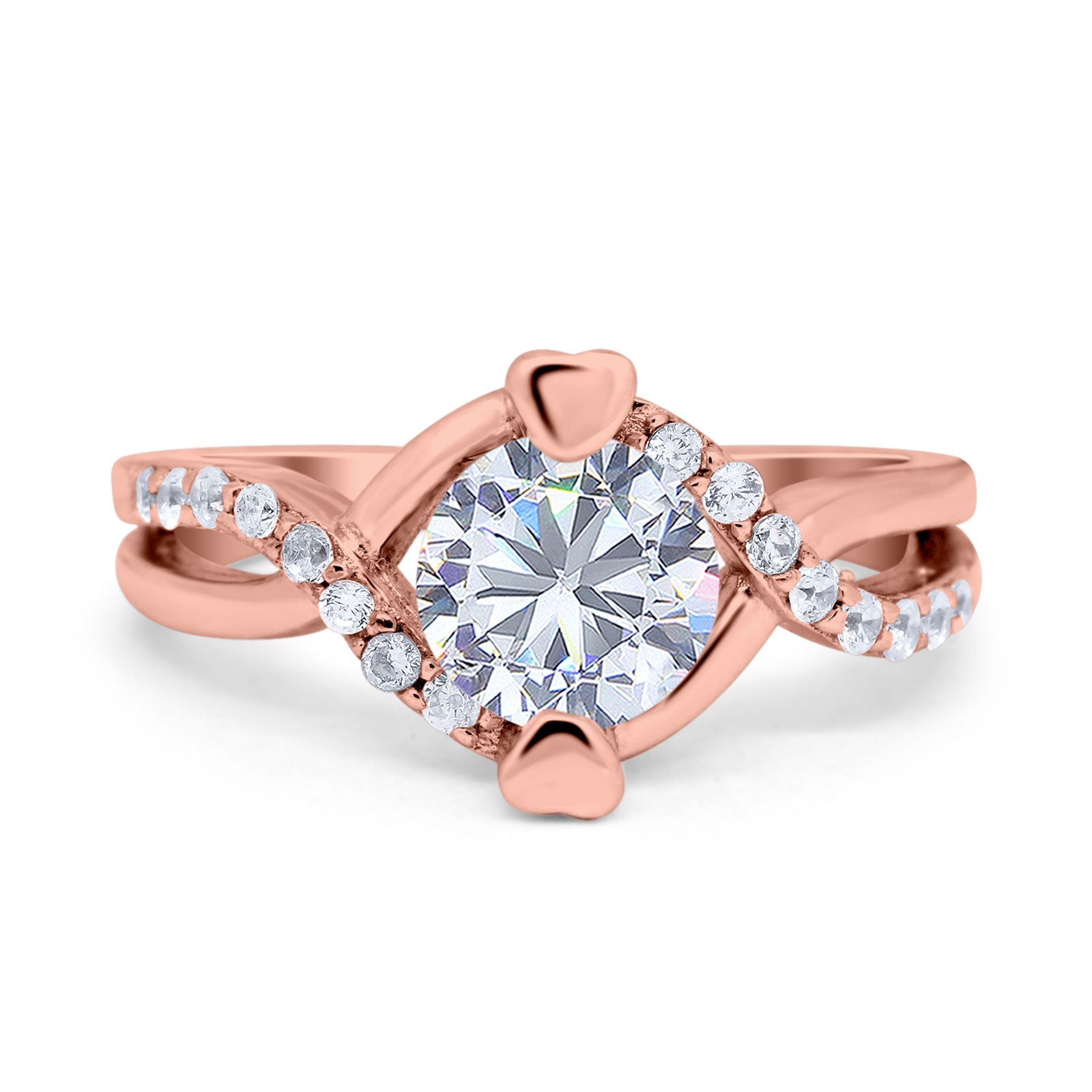 Art Deco Round Natural Stone Twisted Ring