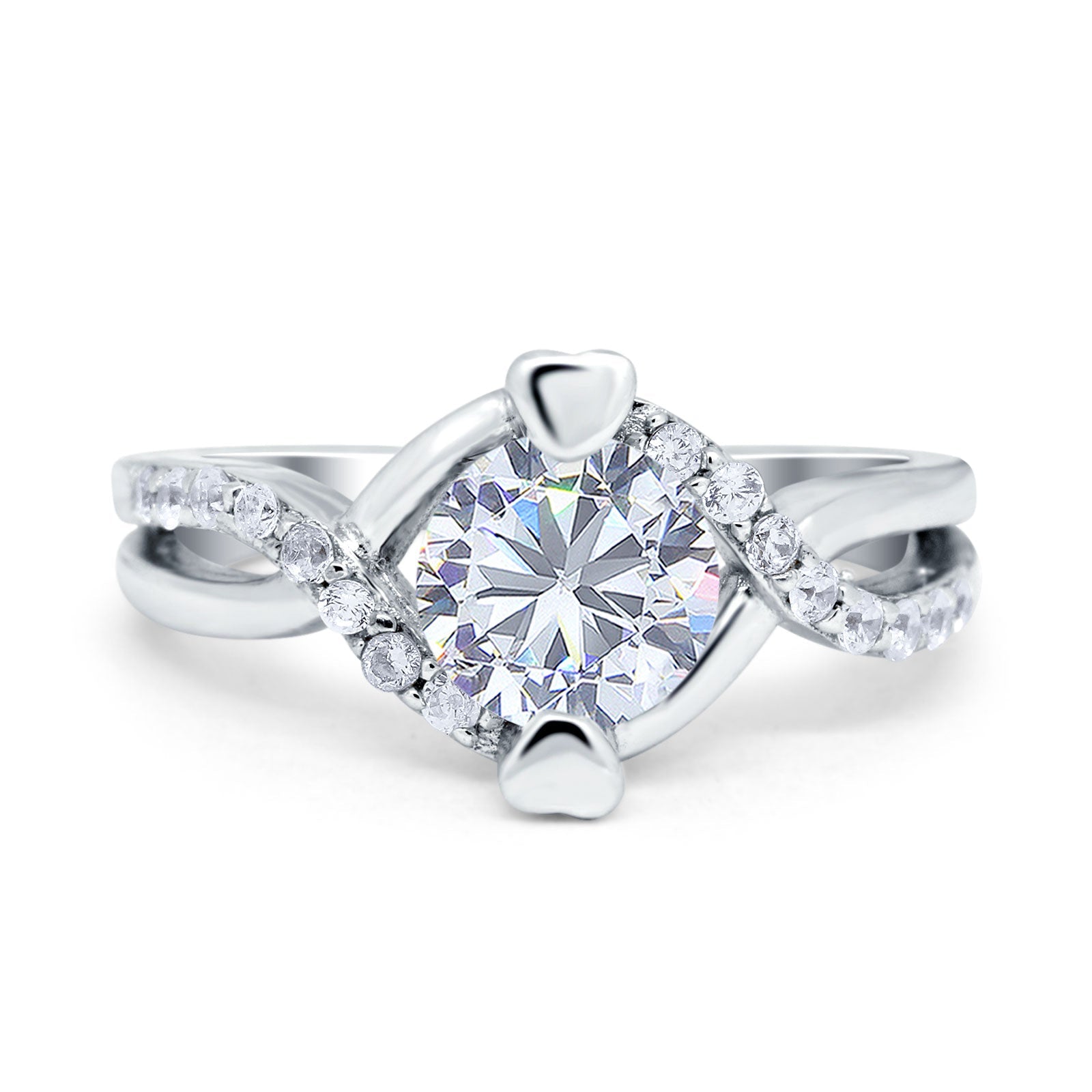 Art Deco Round Natural Stone Twisted Ring