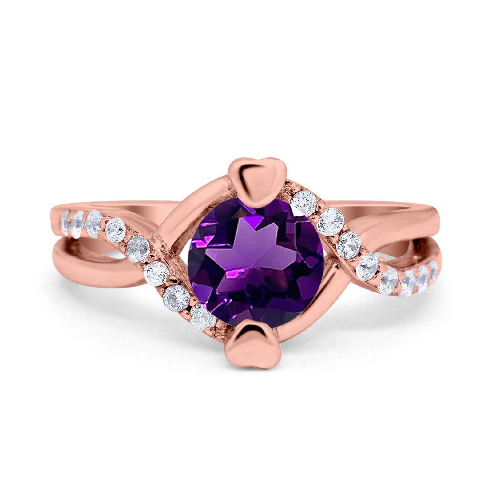 Art Deco Round Natural Stone Twisted Ring