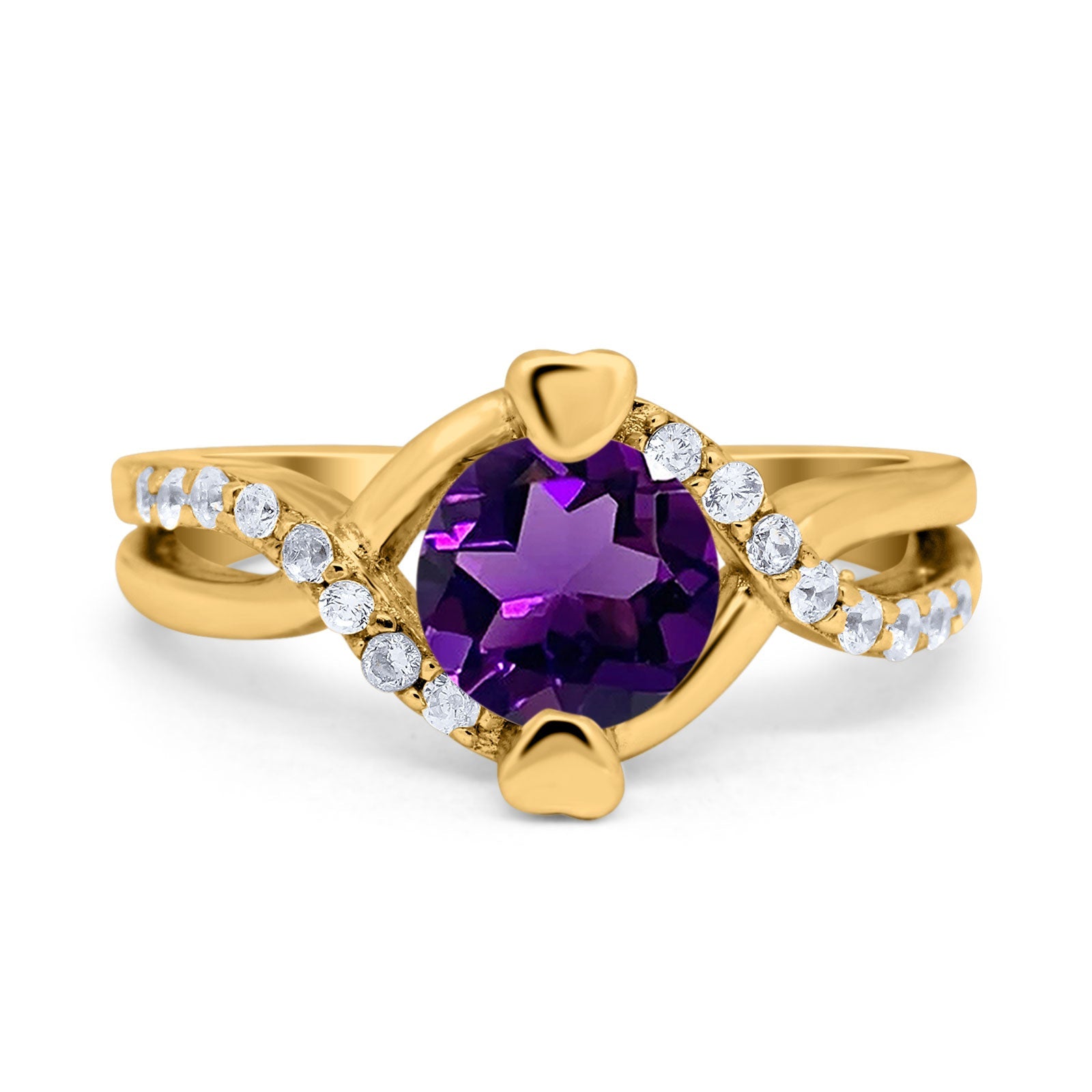 Art Deco Round Natural Stone Twisted Ring