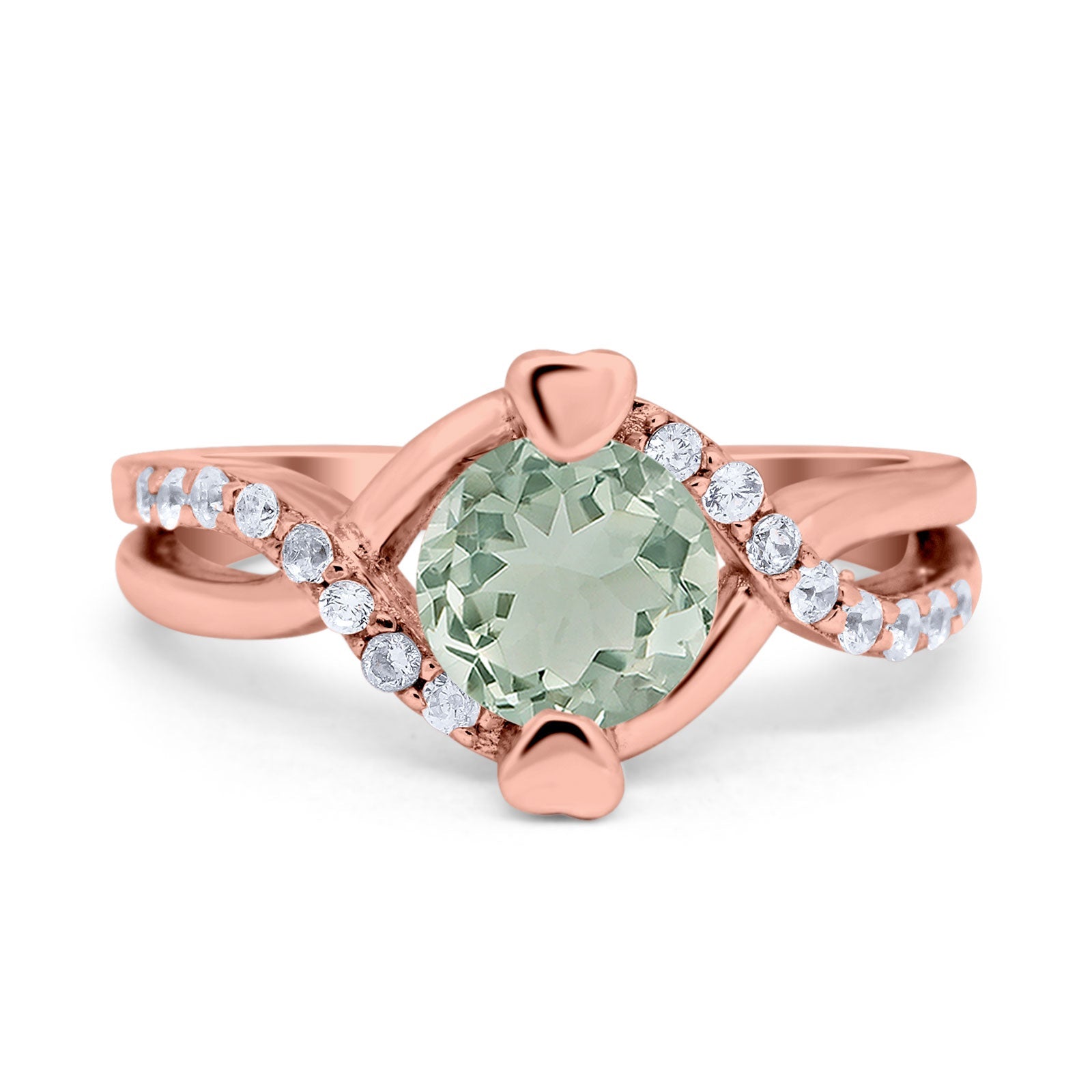 Art Deco Round Natural Stone Twisted Ring