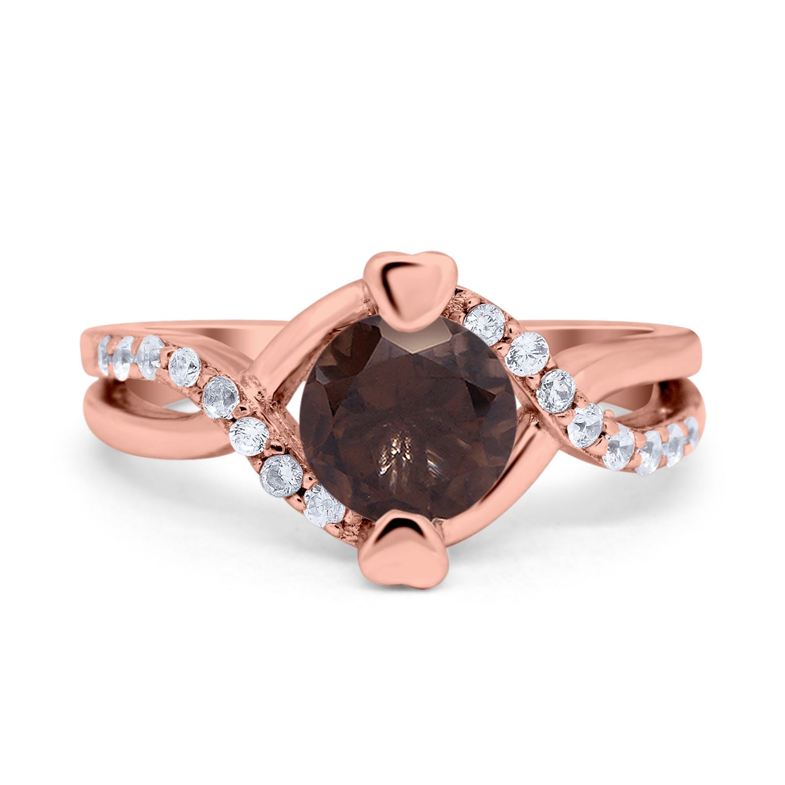 Art Deco Round Natural Stone Twisted Ring