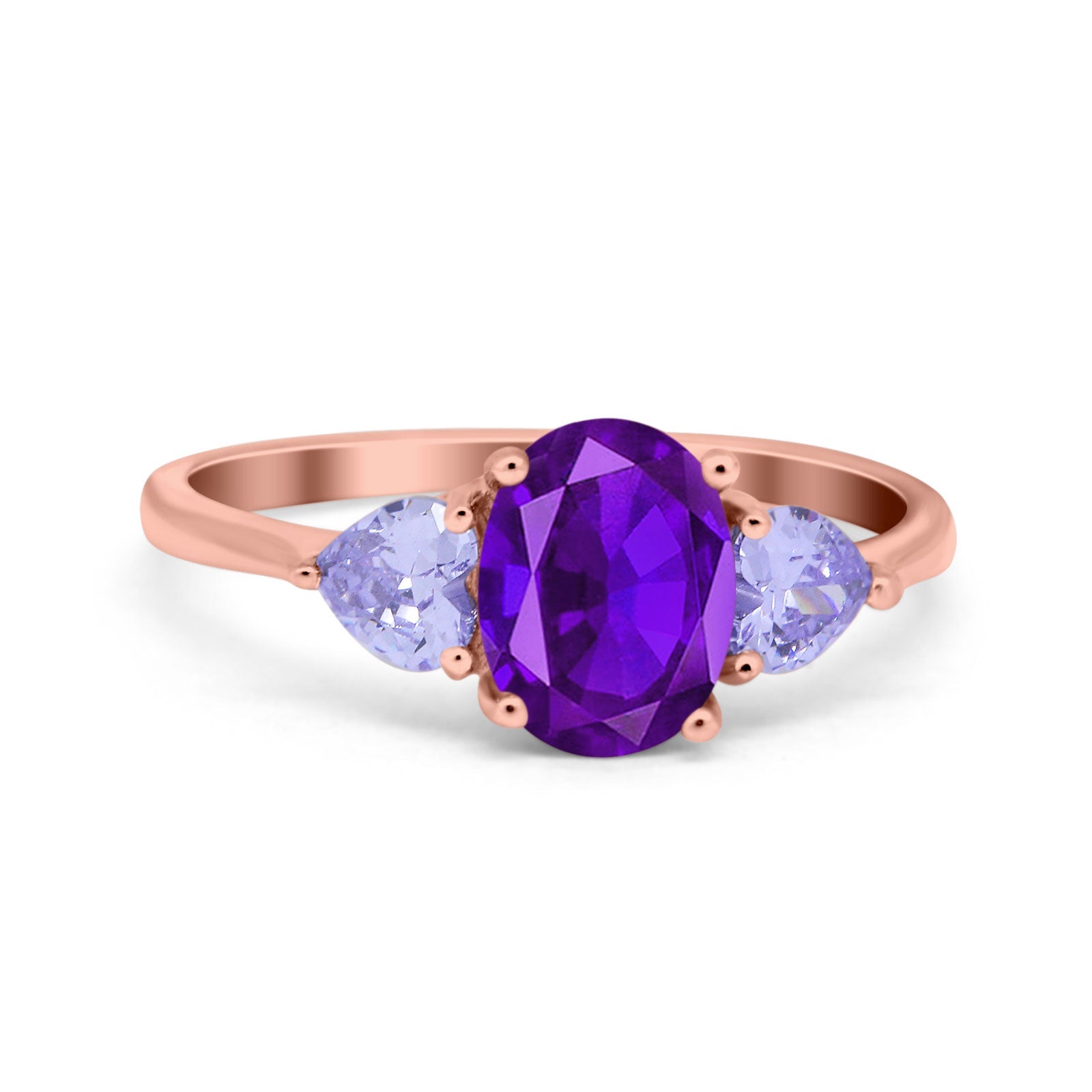 Art Deco Oval Natural Stone Trio Ring