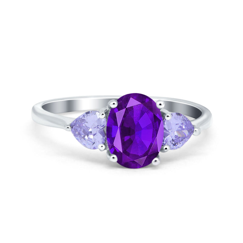 Art Deco Oval Natural Stone Trio Ring