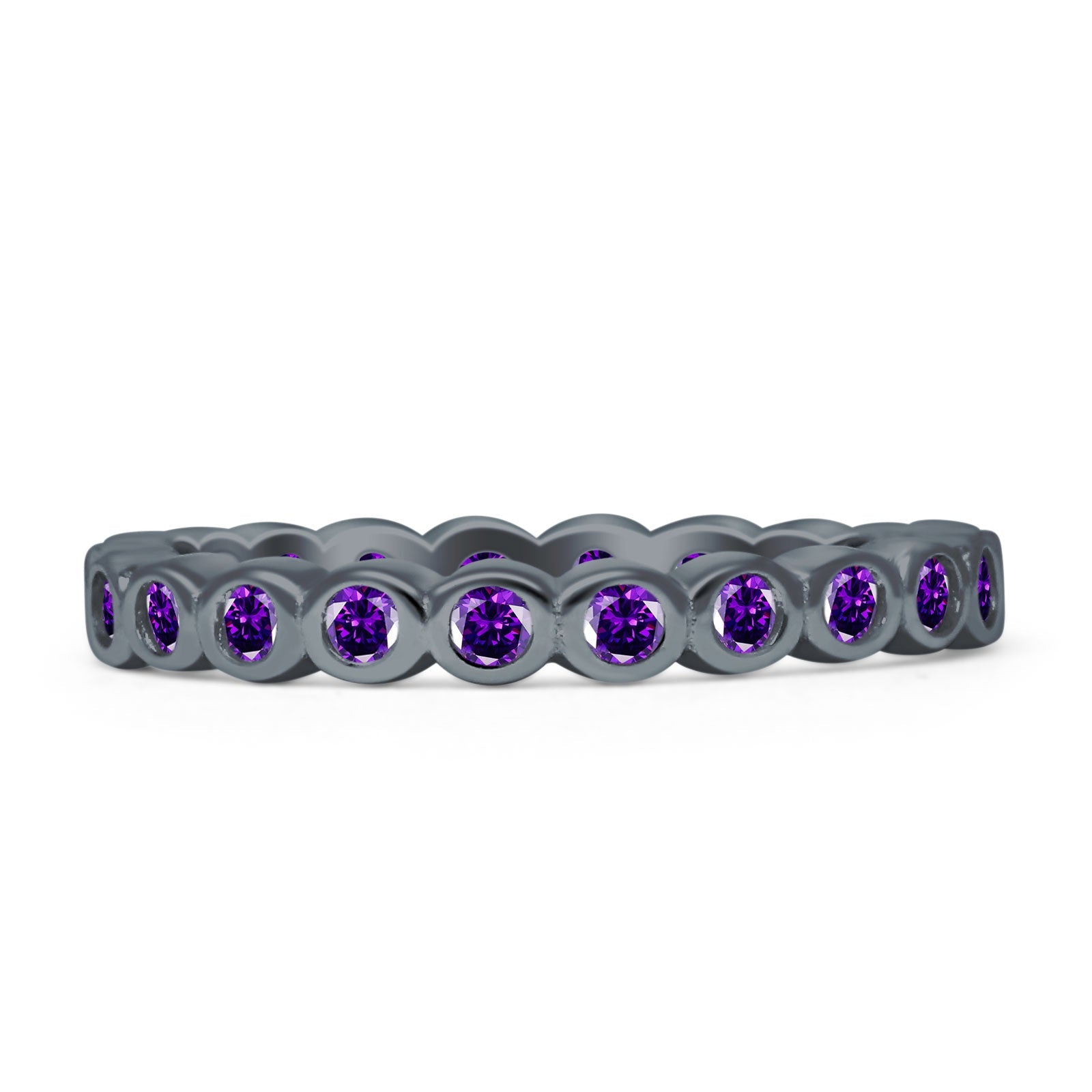 Full Eternity CZ Bezel Set Ring
