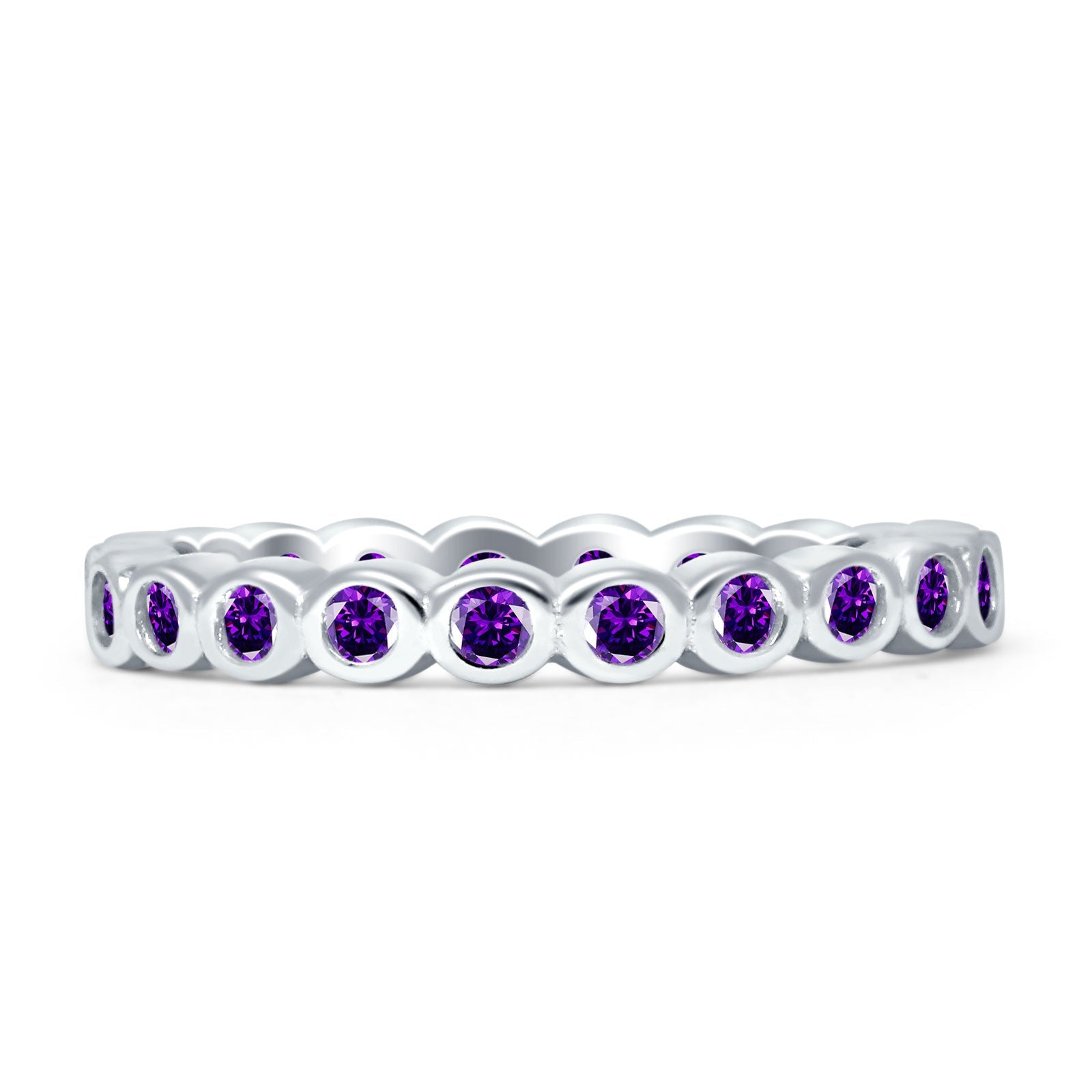 Full Eternity CZ Bezel Set Ring