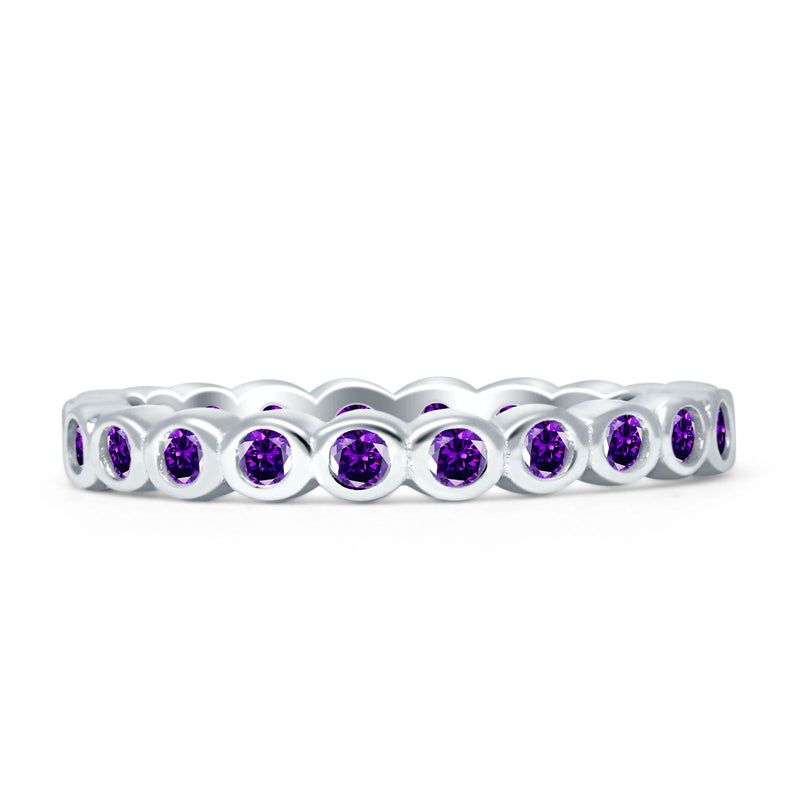 Full Eternity CZ Bezel Set Ring